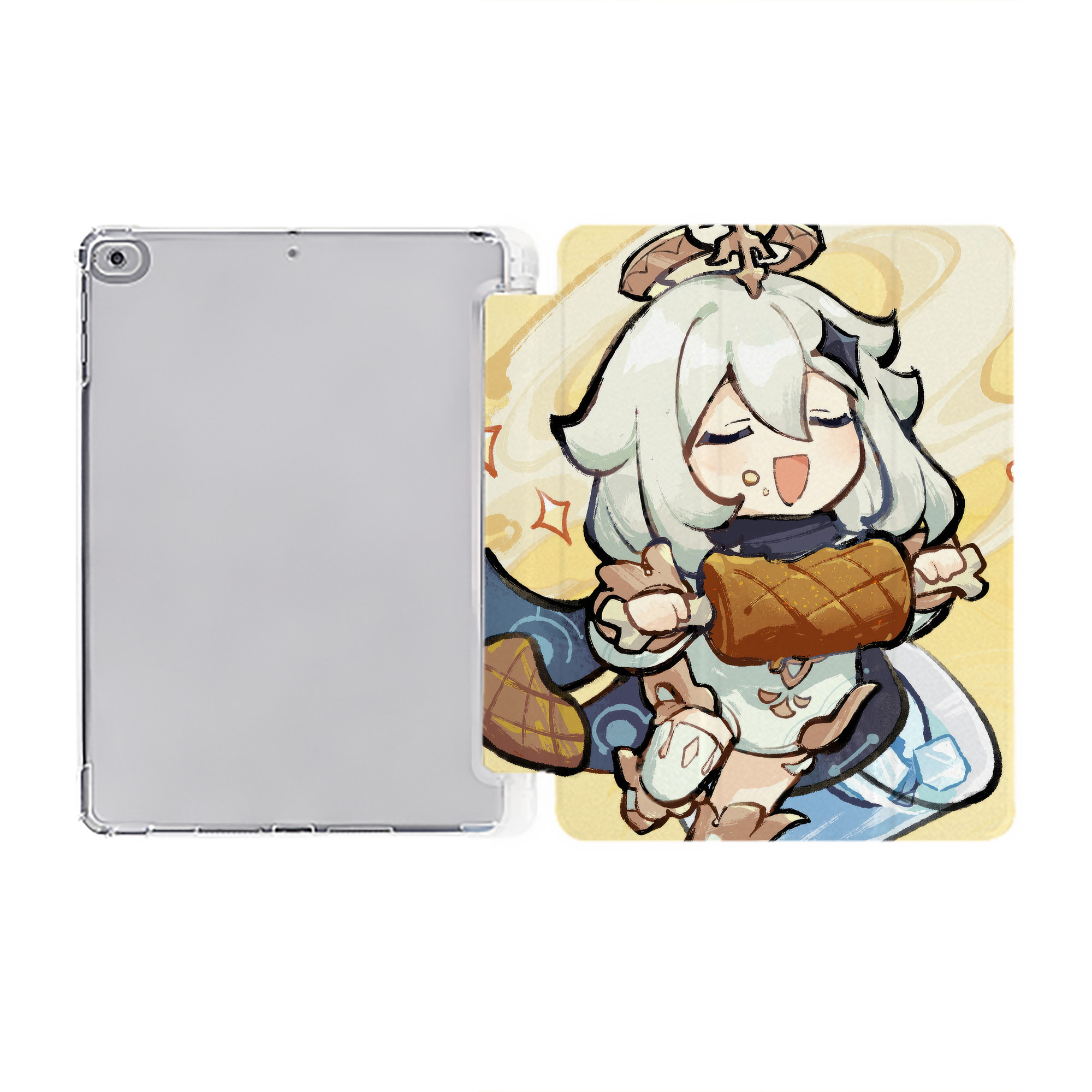 げんし神 genshin IPad ケース ペン収納付き 三つ折りスタンド PUレザー×シリコン 対応機種9.5/10.5/10.9インチ